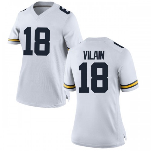Luiji Vilain Michigan Wolverines Women's NCAA #18 White Game Brand Jordan College Stitched Football Jersey IQT1754JV
